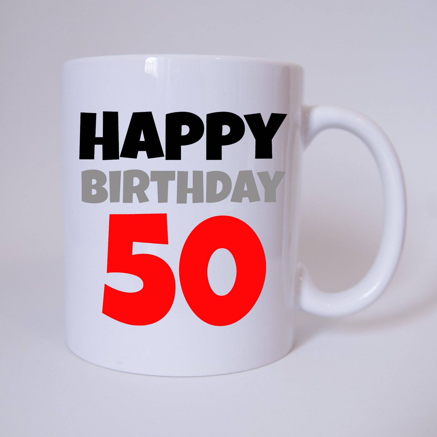 Tasse - Kaffeetasse - Kaffeebecher - Happy Birthday - 50 - 50 Jahre - rot - Geburtstag - Geschenk - Verschenken