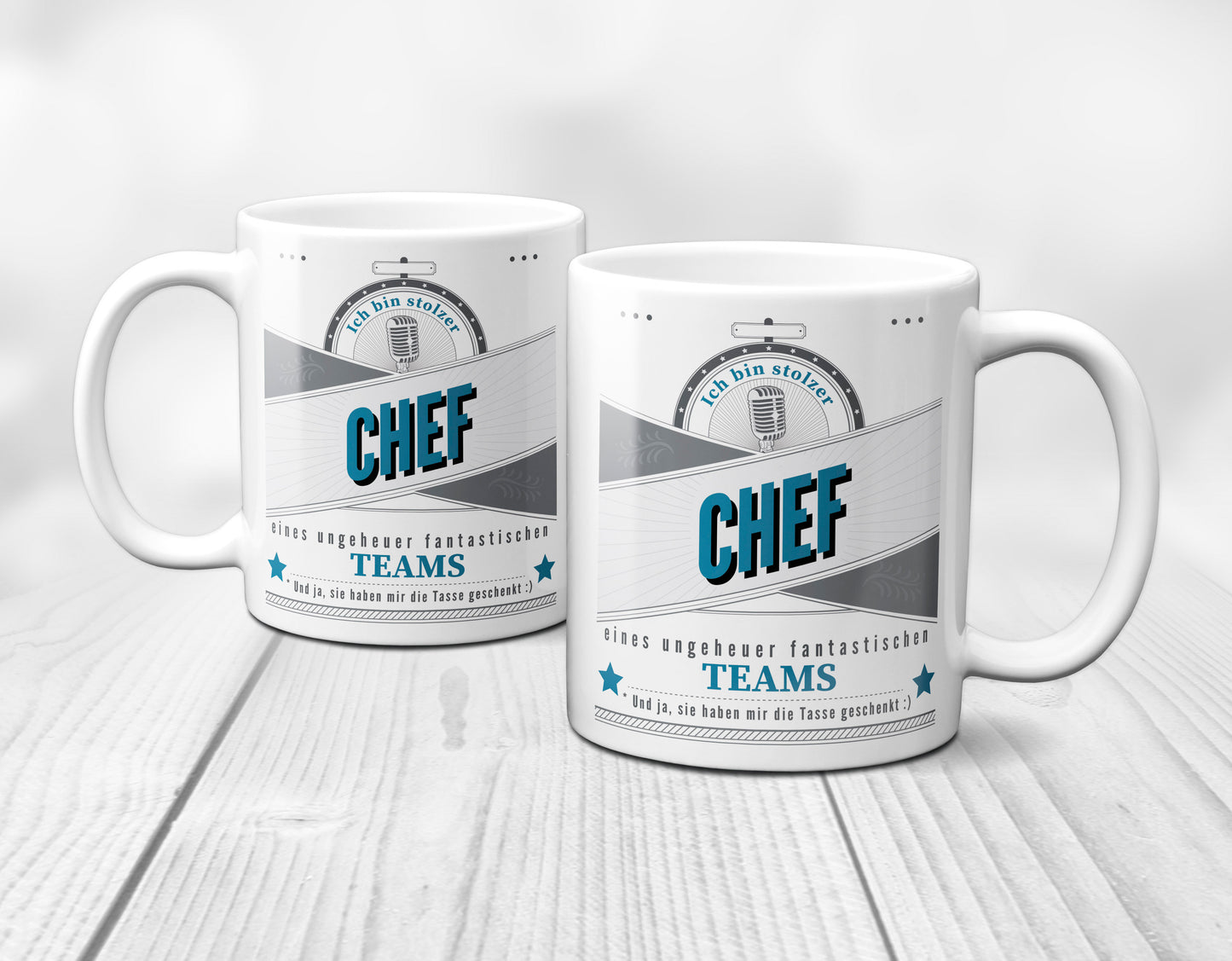 Stolzer Chef eines fantastischen Teams