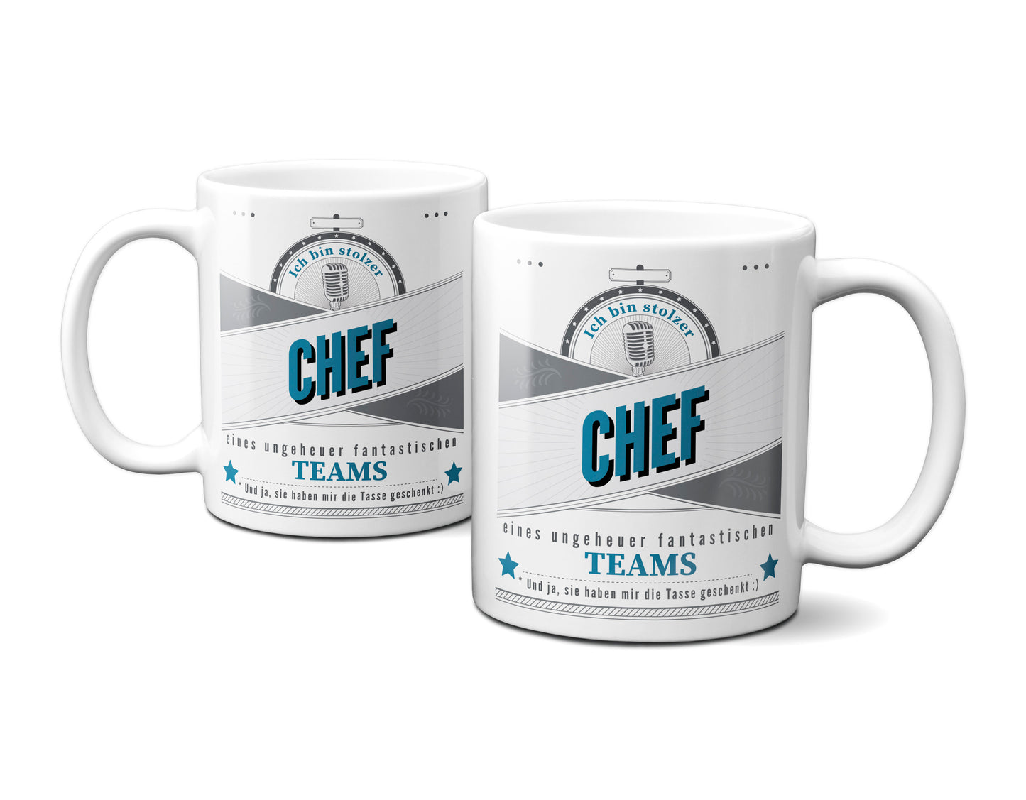 Stolzer Chef eines fantastischen Teams