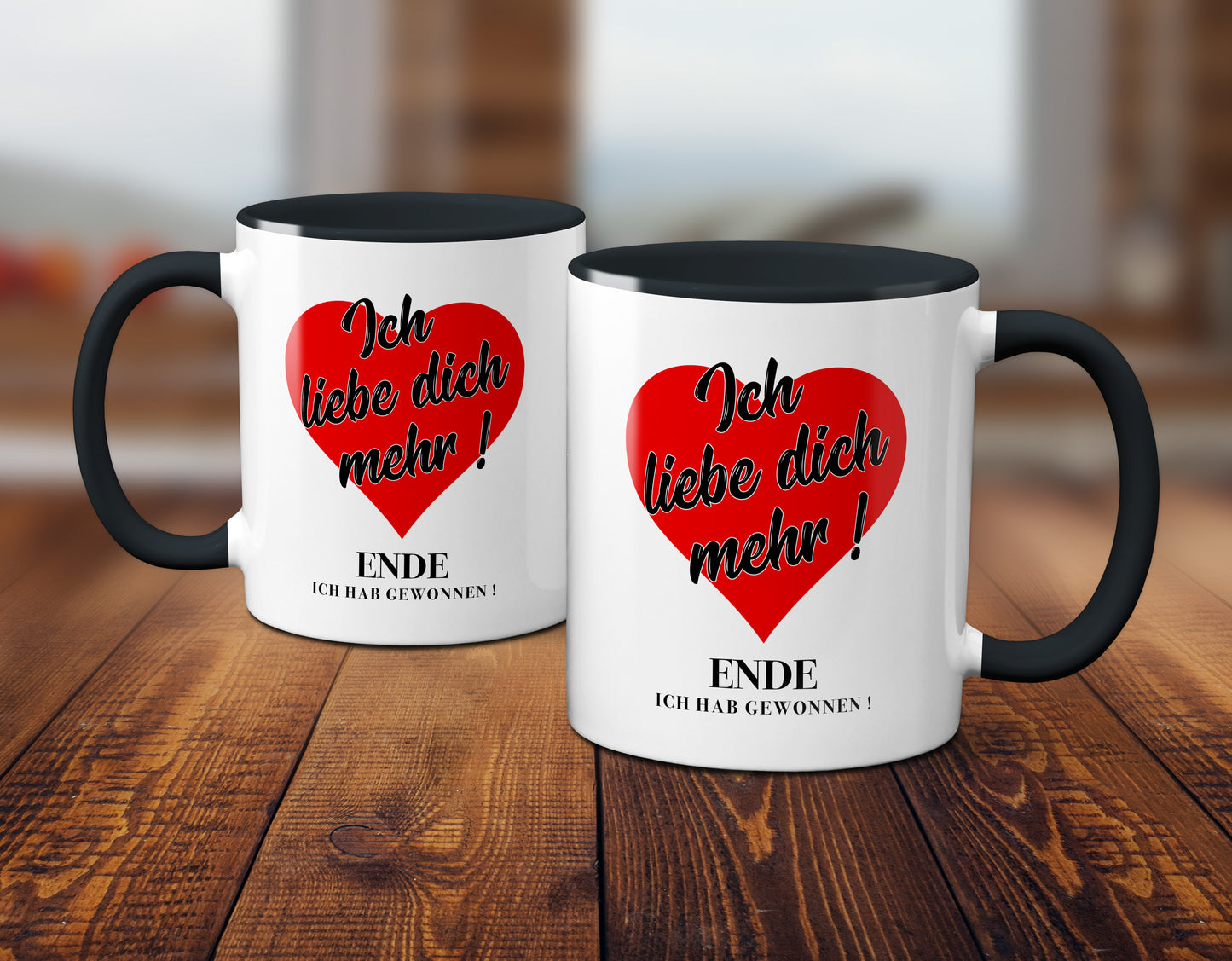Ich liebe dich mehr ! Ende, ich hab gewonnen - Tasse - Kaffeebecher black