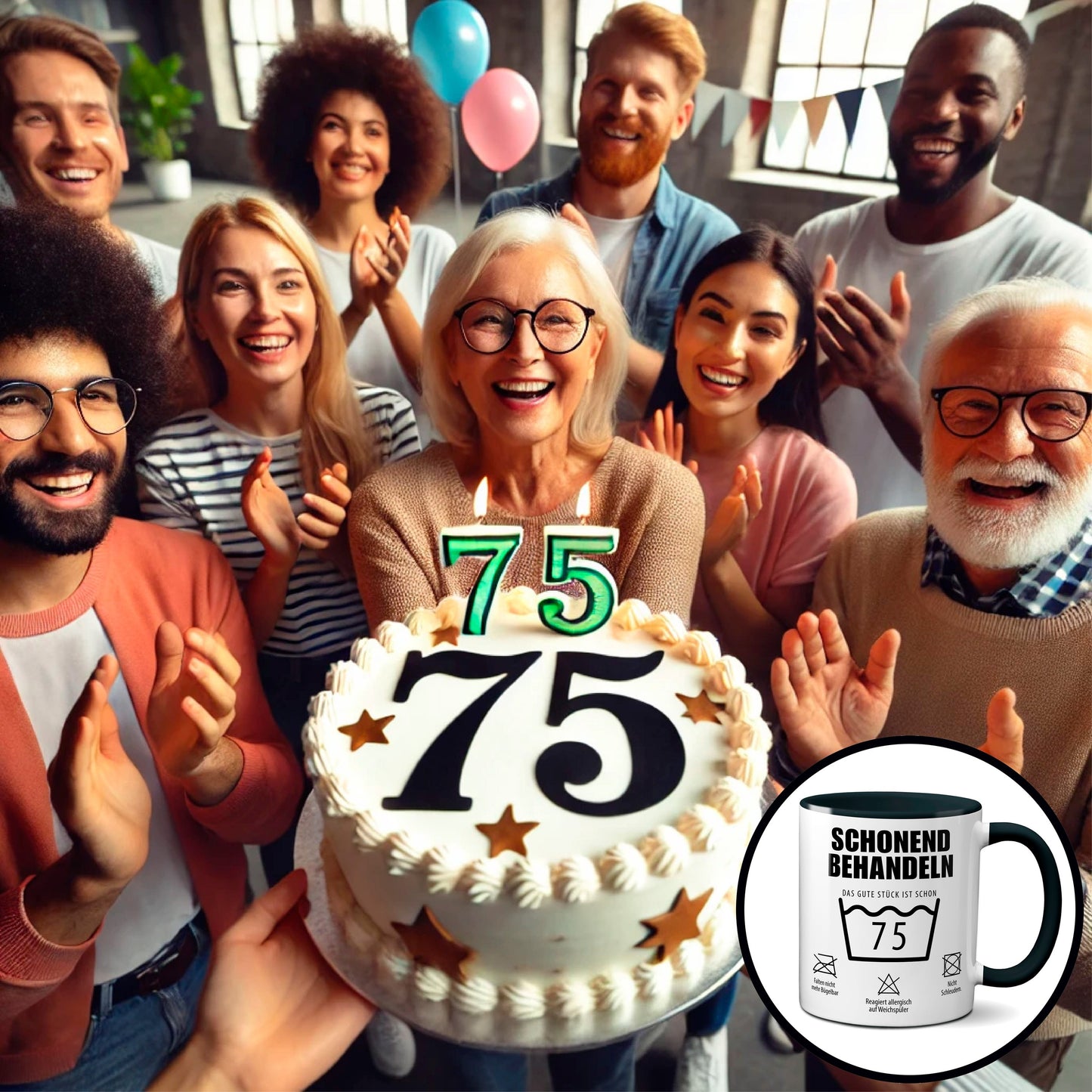 Schonend behandeln. Das gute Stück ist schon 75. - schwarz