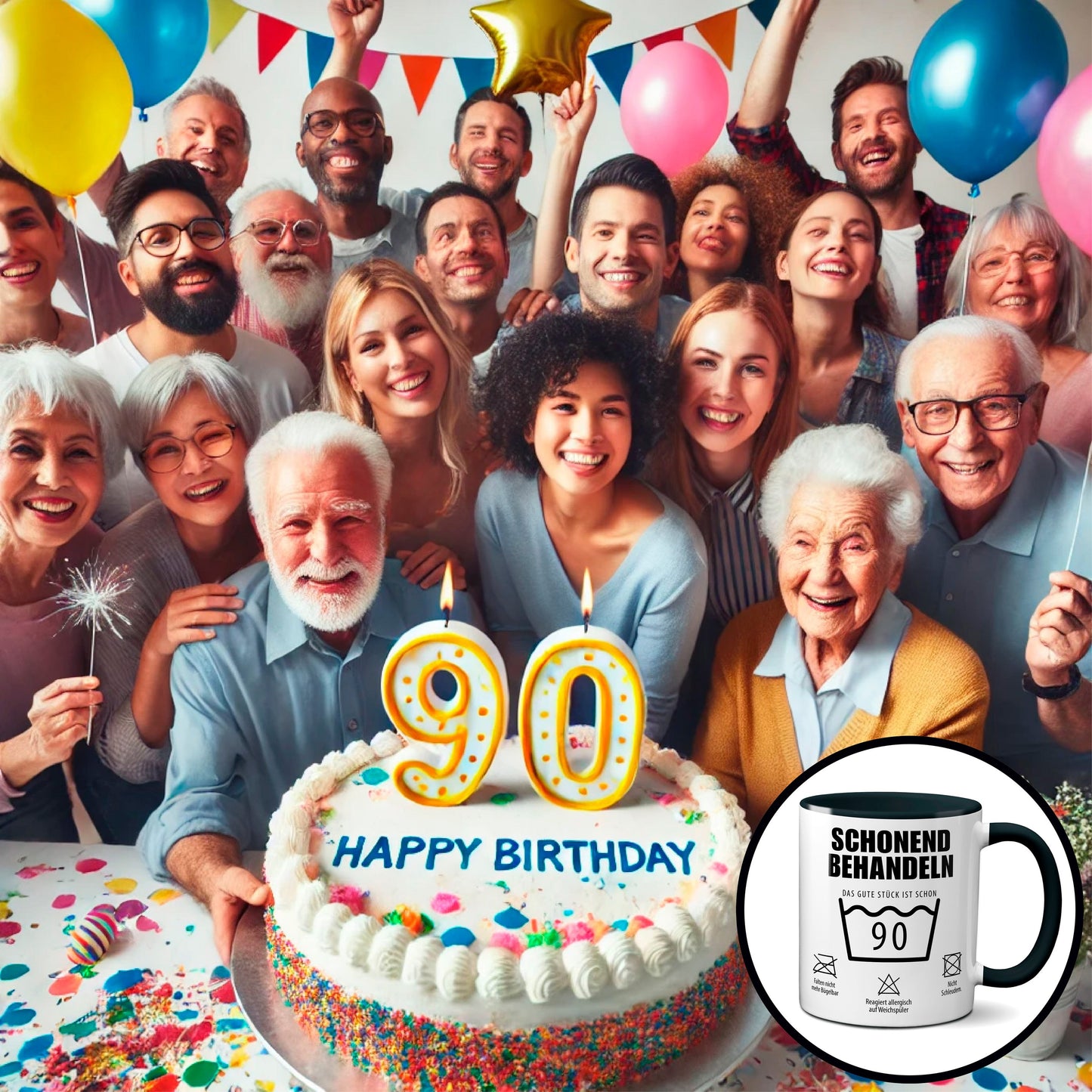 Schonend behandeln. Das gute Stück ist schon 90. - schwarz