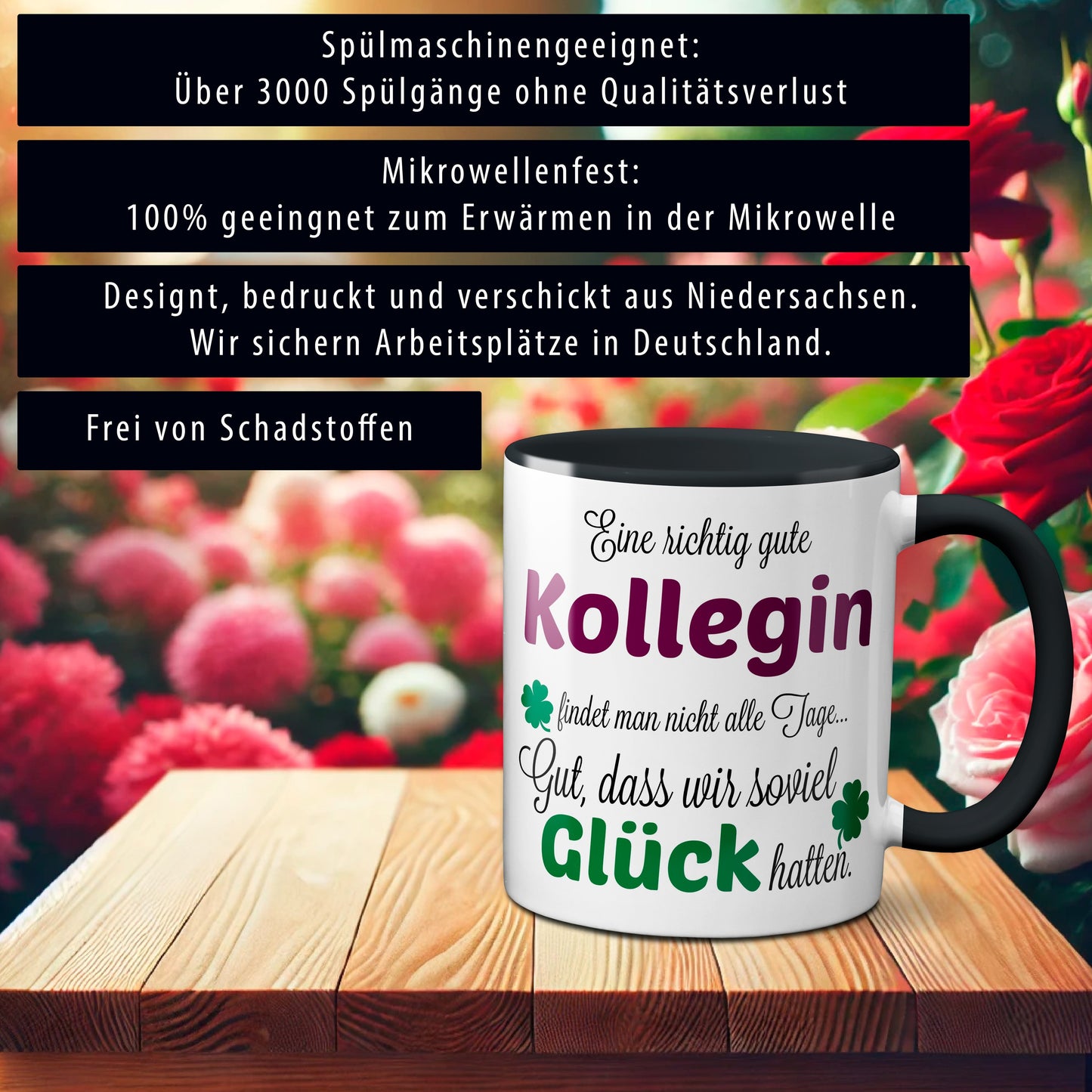 Eine gute Kollegin... - Tasse - Kaffeebecher - Geschenk / Schwarz