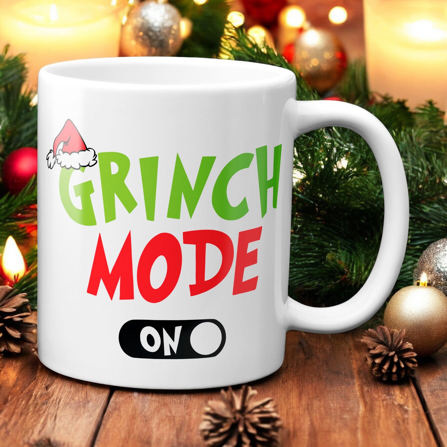 Weihnachten "Grinch Mode On" - lustig - Tasse - Kaffeebecher (Weiß)