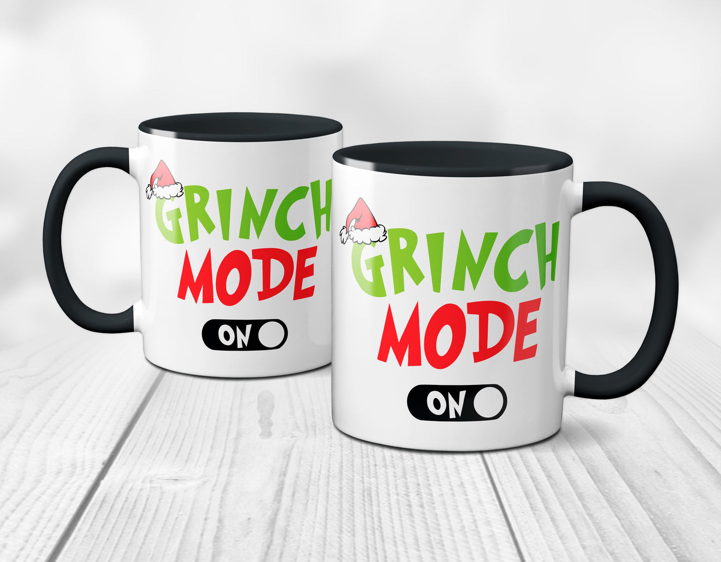 Weihnachten "Grinch Mode On" - lustig - Tasse - Kaffeebecher (Schwarz)