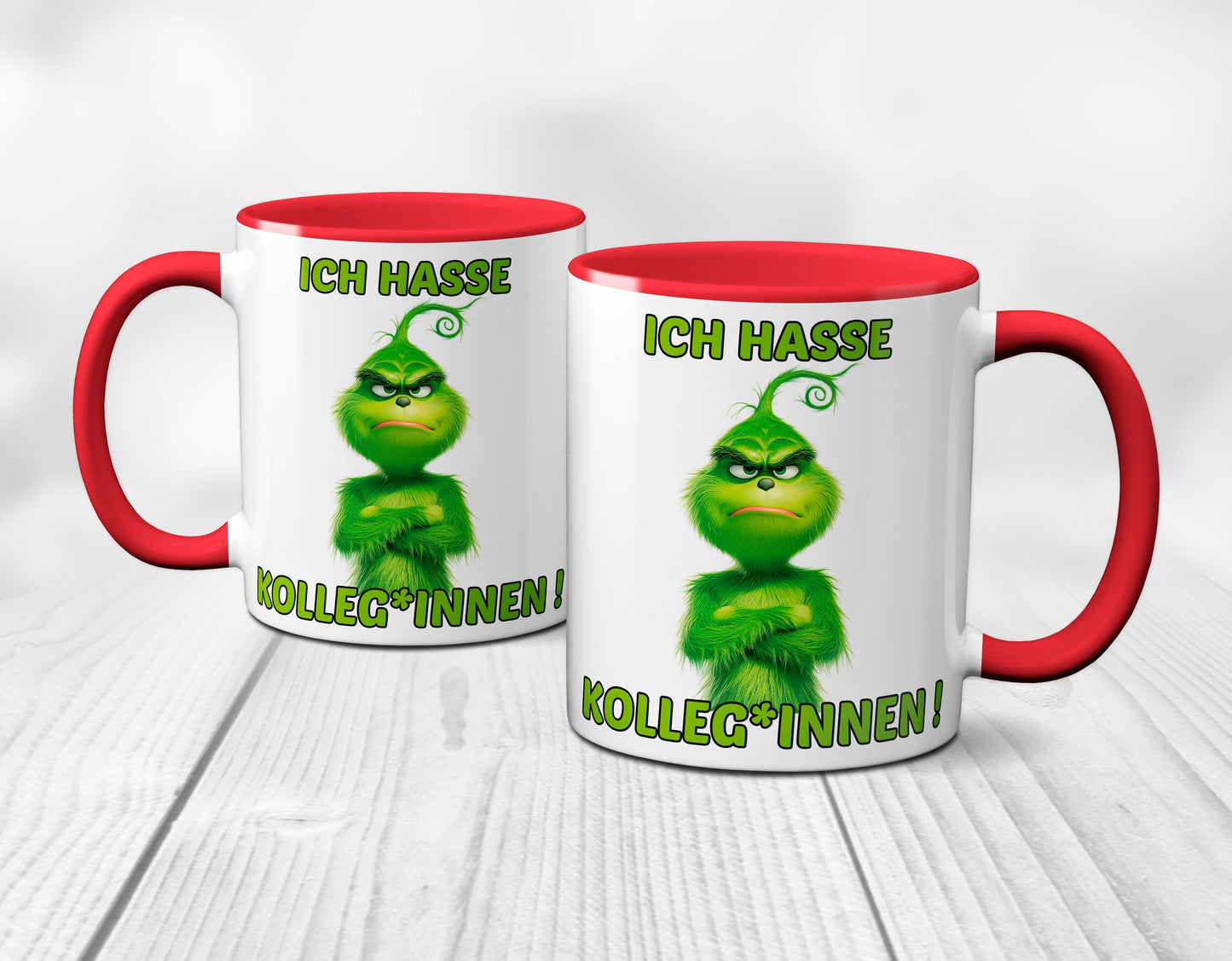 Weihnachten "Hasse Kolleg*innen" - lustig - Tasse - Kaffeebecher (rot)