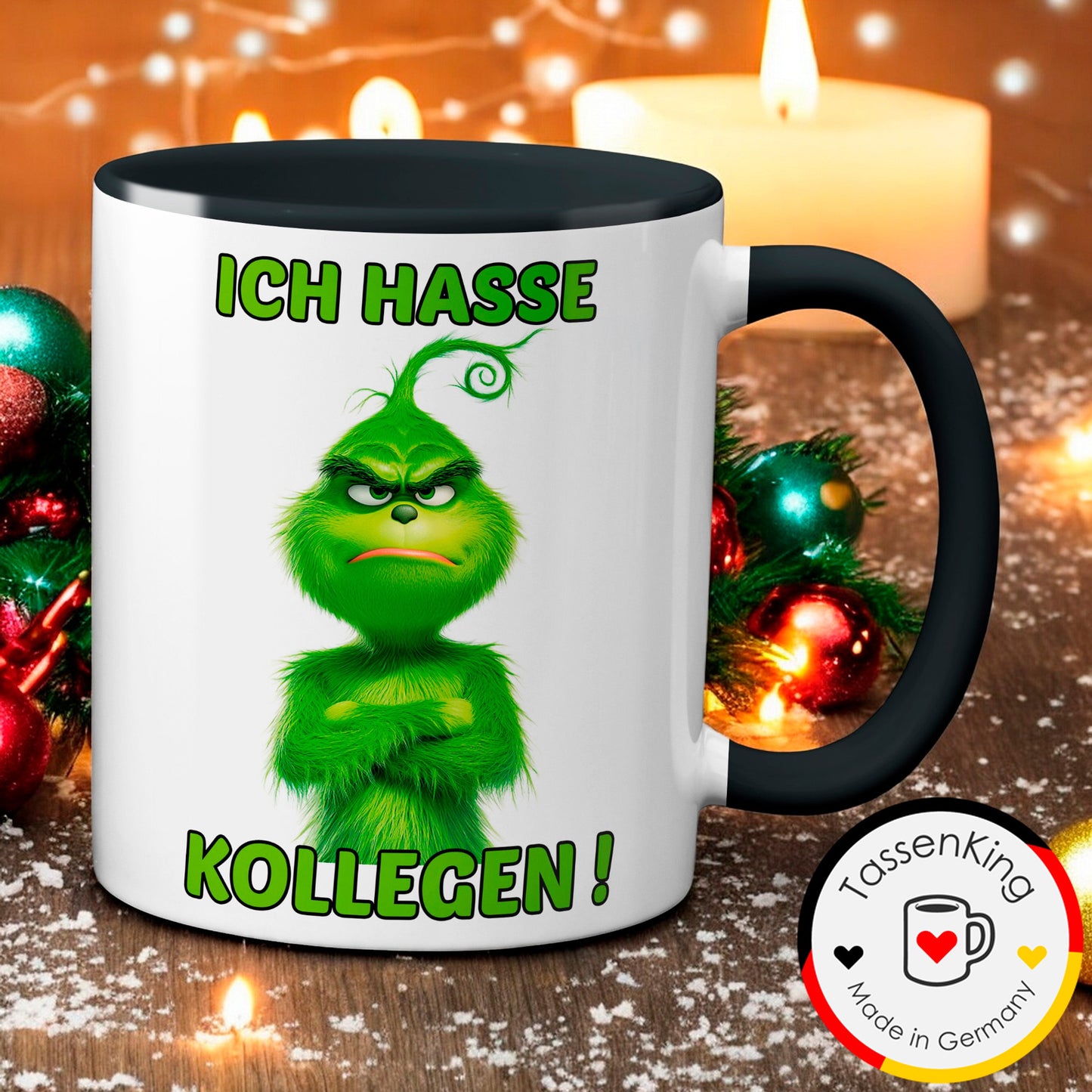 Weihnachten "Hasse Kollegen" - lustig - Tasse - Kaffeebecher (Schwarz)