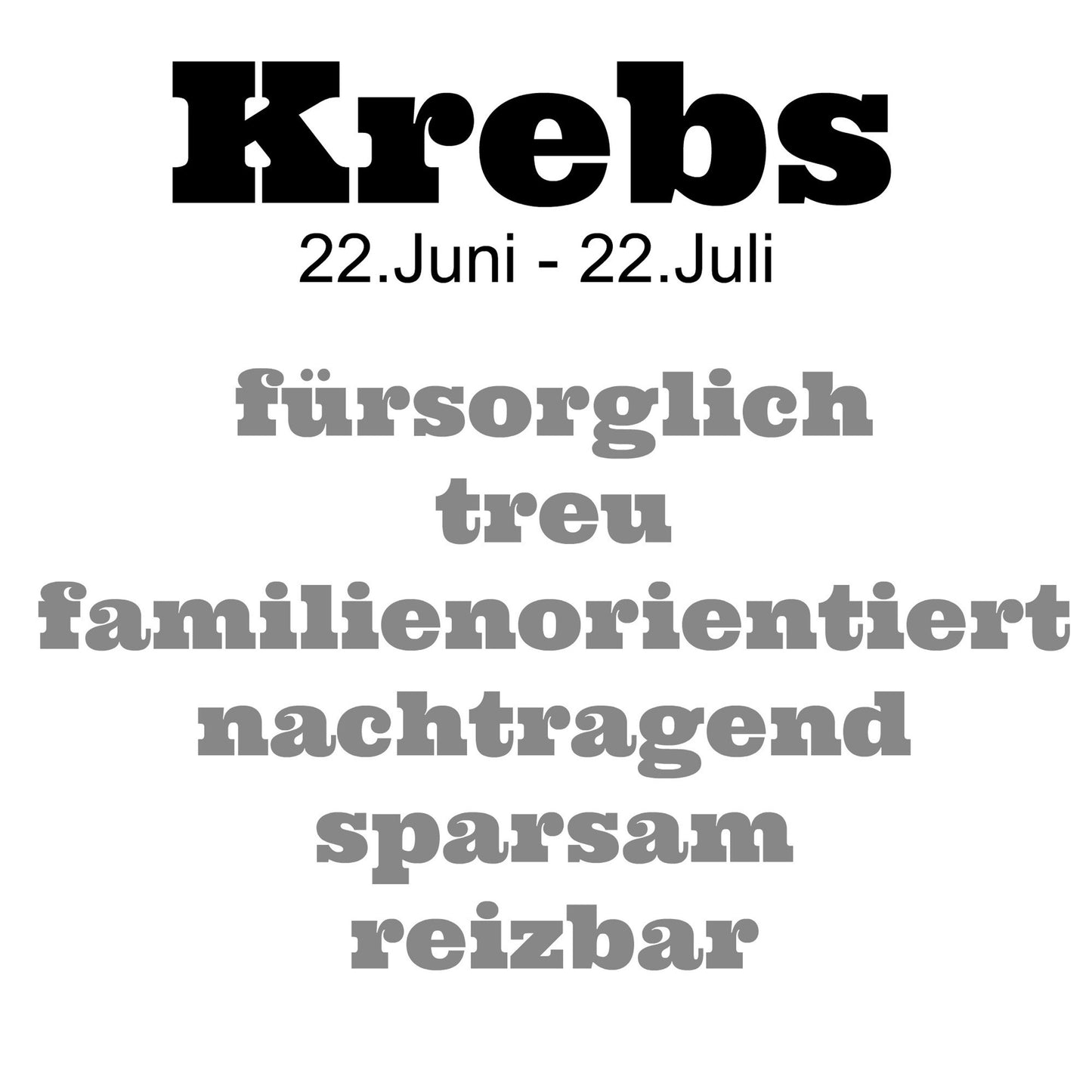 Sternzeichen Krebs (22.06. - 22.07.)