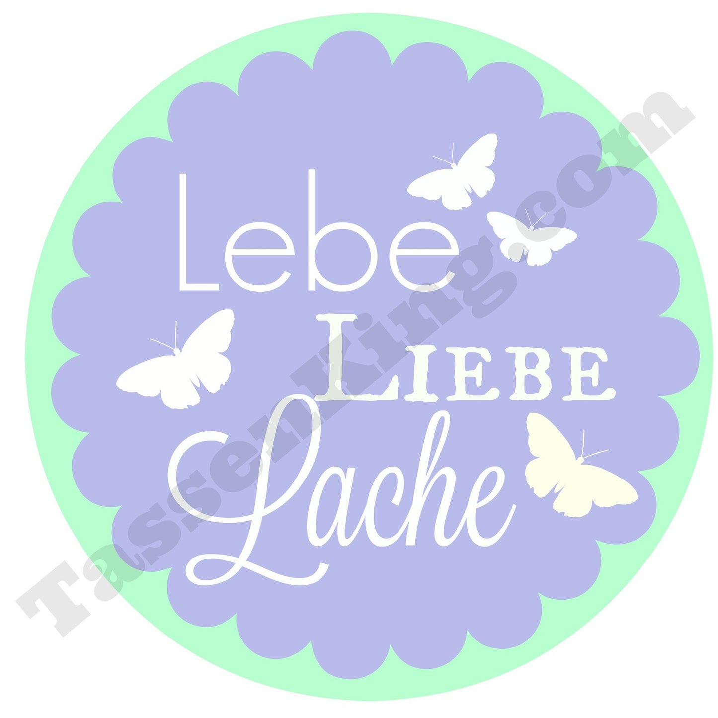 Lebe, Liebe, Lache - Tasse mit Spruch - bedruckte Tasse