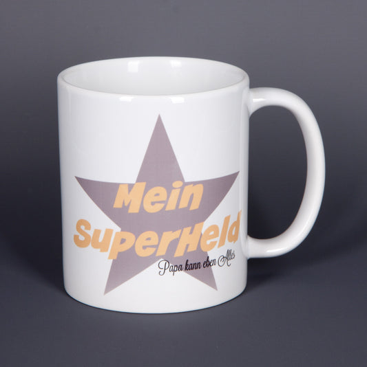 Mein Superheld - Papa kann eben alles - Tasse mit Spruch - bedruckte Tasse