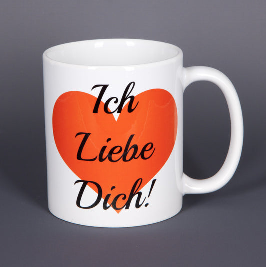 Ich liebe Dich - Herz - Tasse mit Spruch - bedruckte Tasse