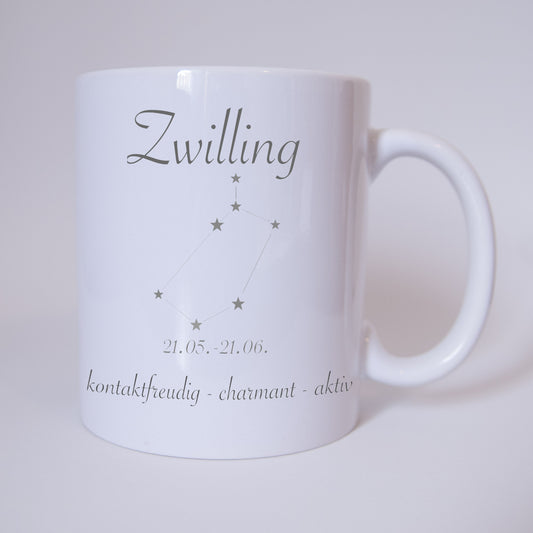 Bandneu ! Sichere dir jetzt für dich selbst oder als Geschenk die einzigartige Sternzeichen Zwilling Tasse von TassenKing.com