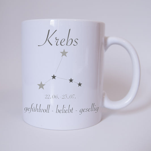Bandneu ! Sichere dir jetzt für dich selbst oder als Geschenk die einzigartige Sternzeichen Krebs Tasse von TassenKing.com