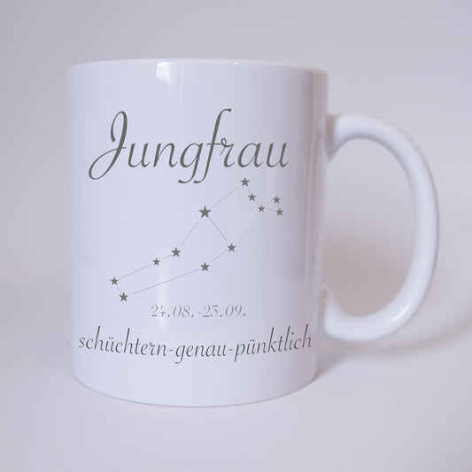 Bandneu ! Sichere dir jetzt für dich selbst oder als Geschenk die einzigartige Sternzeichen Jungfrau Tasse von TassenKing.com