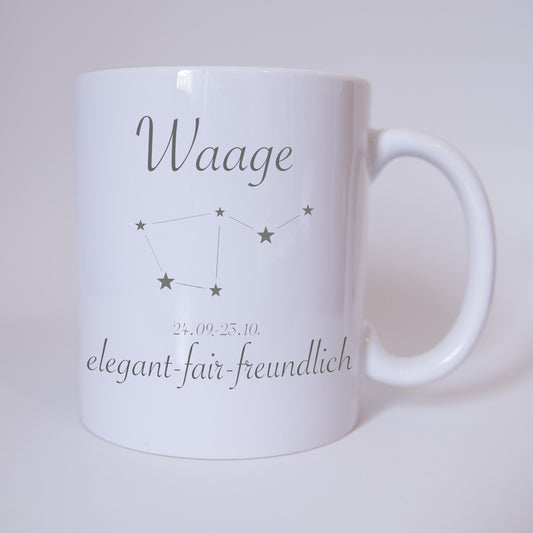 Bandneu ! Sichere dir jetzt für dich selbst oder als Geschenk die einzigartige Sternzeichen Waage Tasse von TassenKing.com