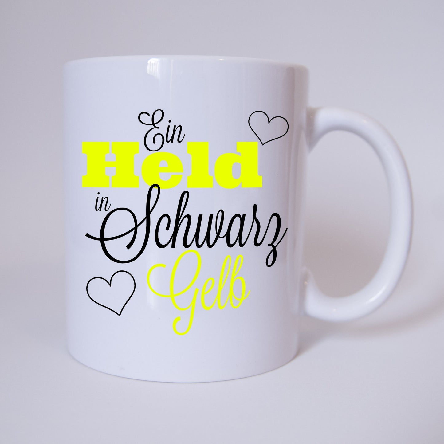 Ein Held in Schwarz Gelb - Fussball - Tasse - Fan Tasse