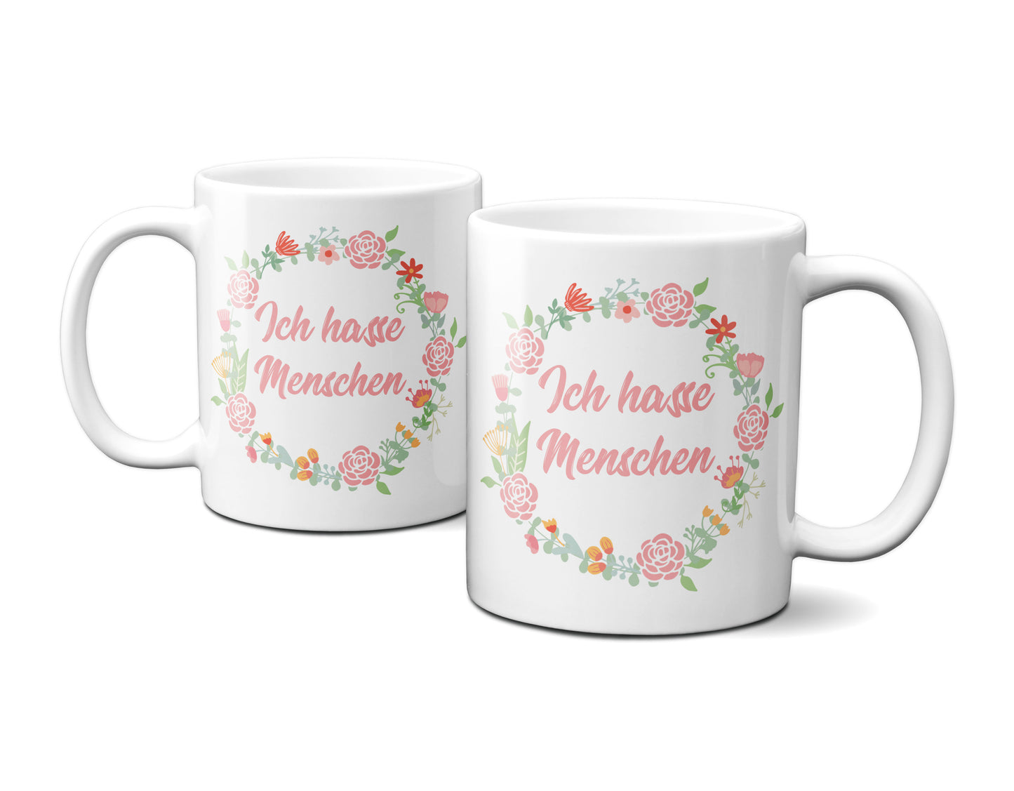 ICH HASSE MENSCHEN - Tasse Floral