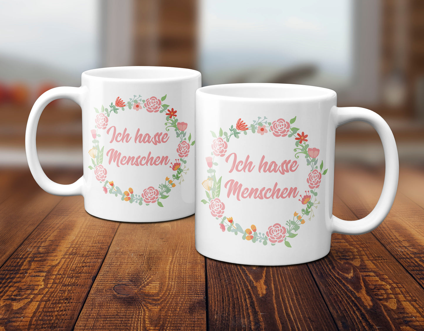 ICH HASSE MENSCHEN - Tasse Floral