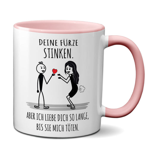 Deine Fürze stinken, aber ich liebe Dich (sie pupst) (rosa)