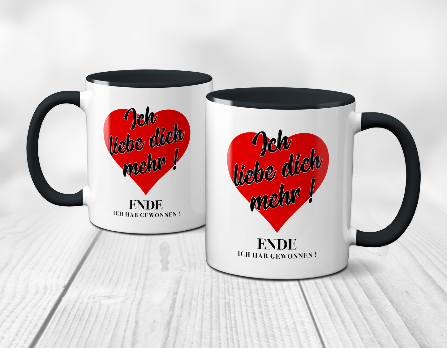 Ich liebe dich mehr ! Ende, ich hab gewonnen - Tasse - Kaffeebecher black