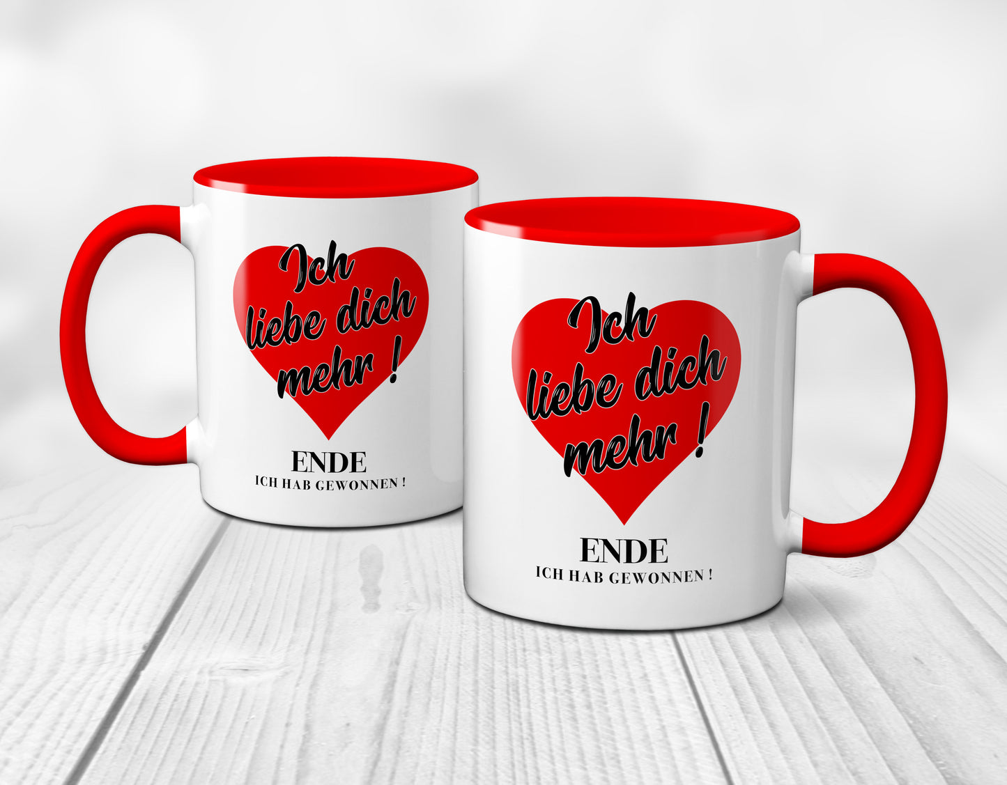 Ich liebe dich mehr ! Ende, ich hab gewonnen - Tasse - Kaffeebecher red
