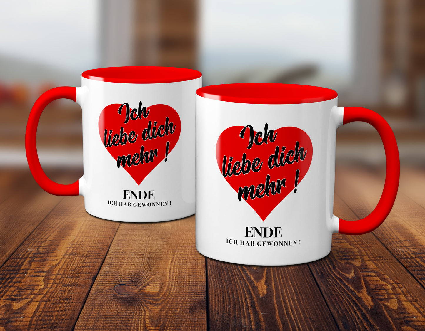 Ich liebe dich mehr ! Ende, ich hab gewonnen - Tasse - Kaffeebecher red