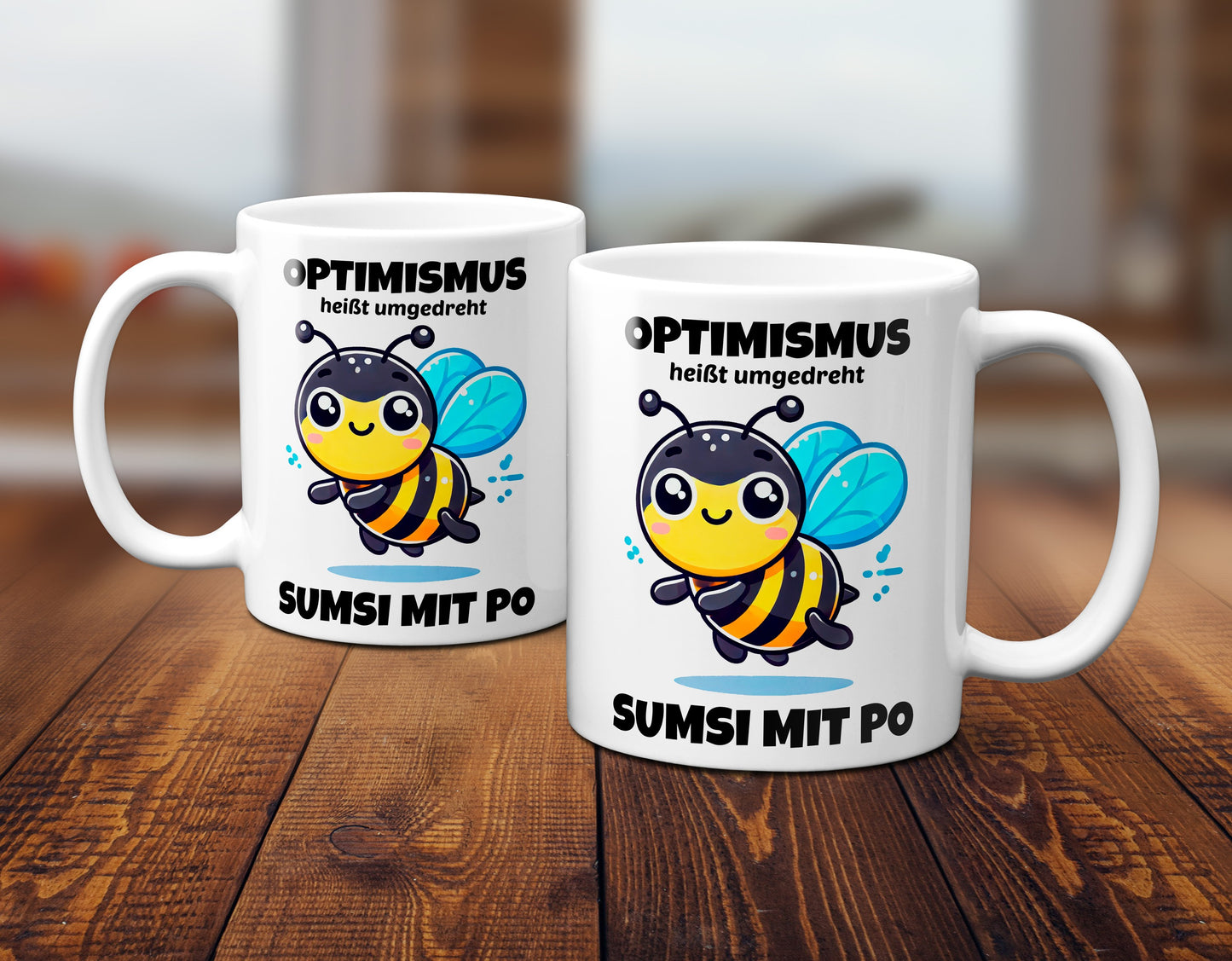 Optimismus heißt umgedreht Sumsi mit Po / Weiß