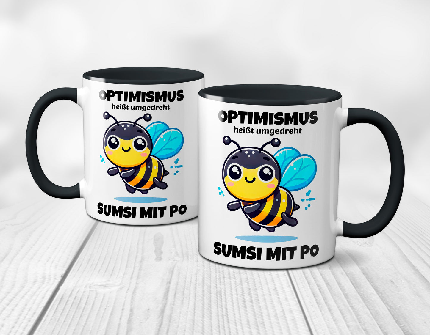 Optimismus heißt umgedreht Sumsi mit Po / Schwarz