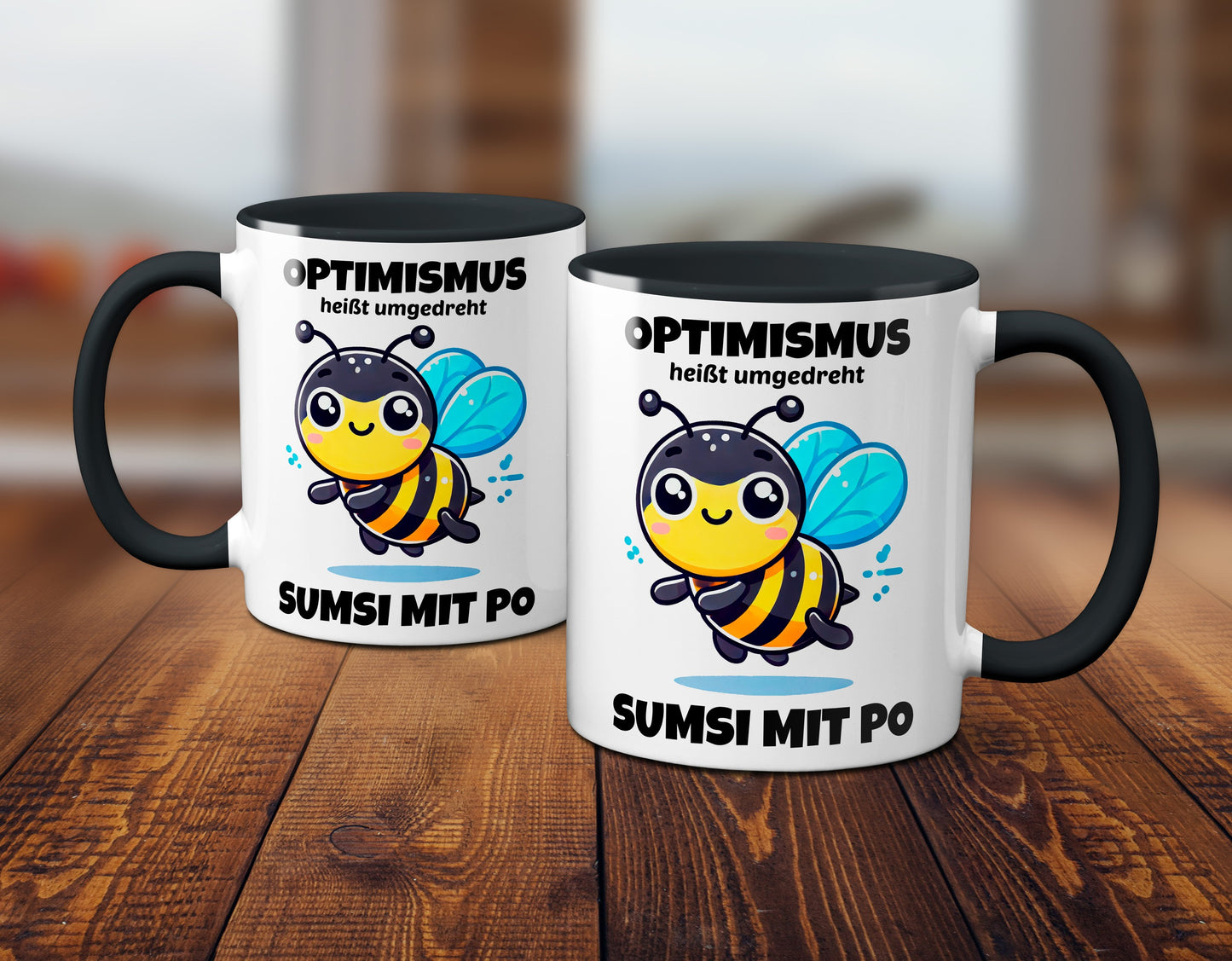 Optimismus heißt umgedreht Sumsi mit Po / Schwarz