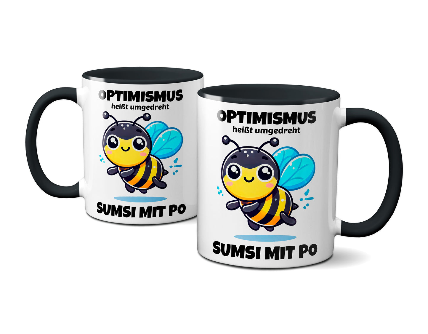 Optimismus heißt umgedreht Sumsi mit Po / Schwarz