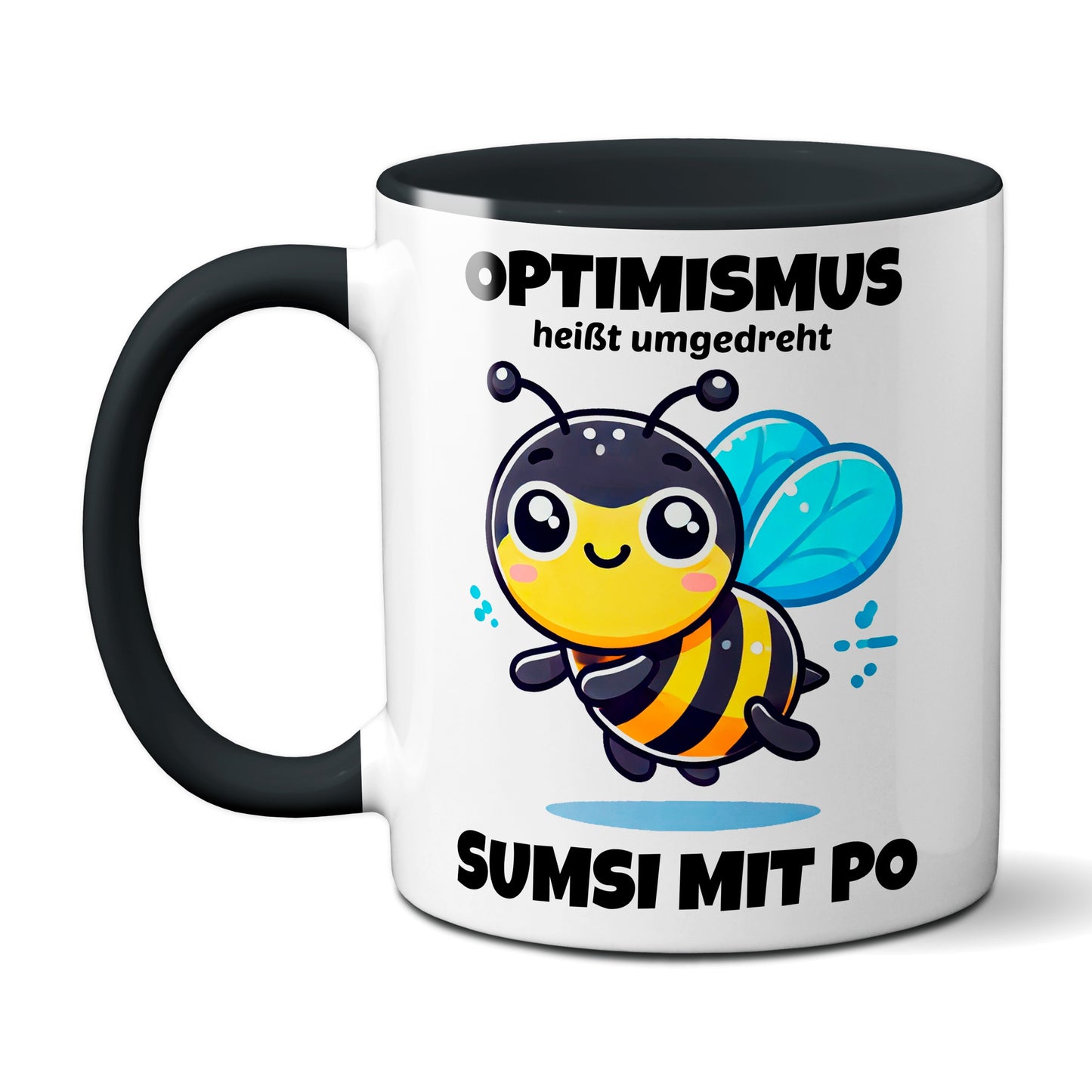 Optimismus heißt umgedreht Sumsi mit Po / Schwarz