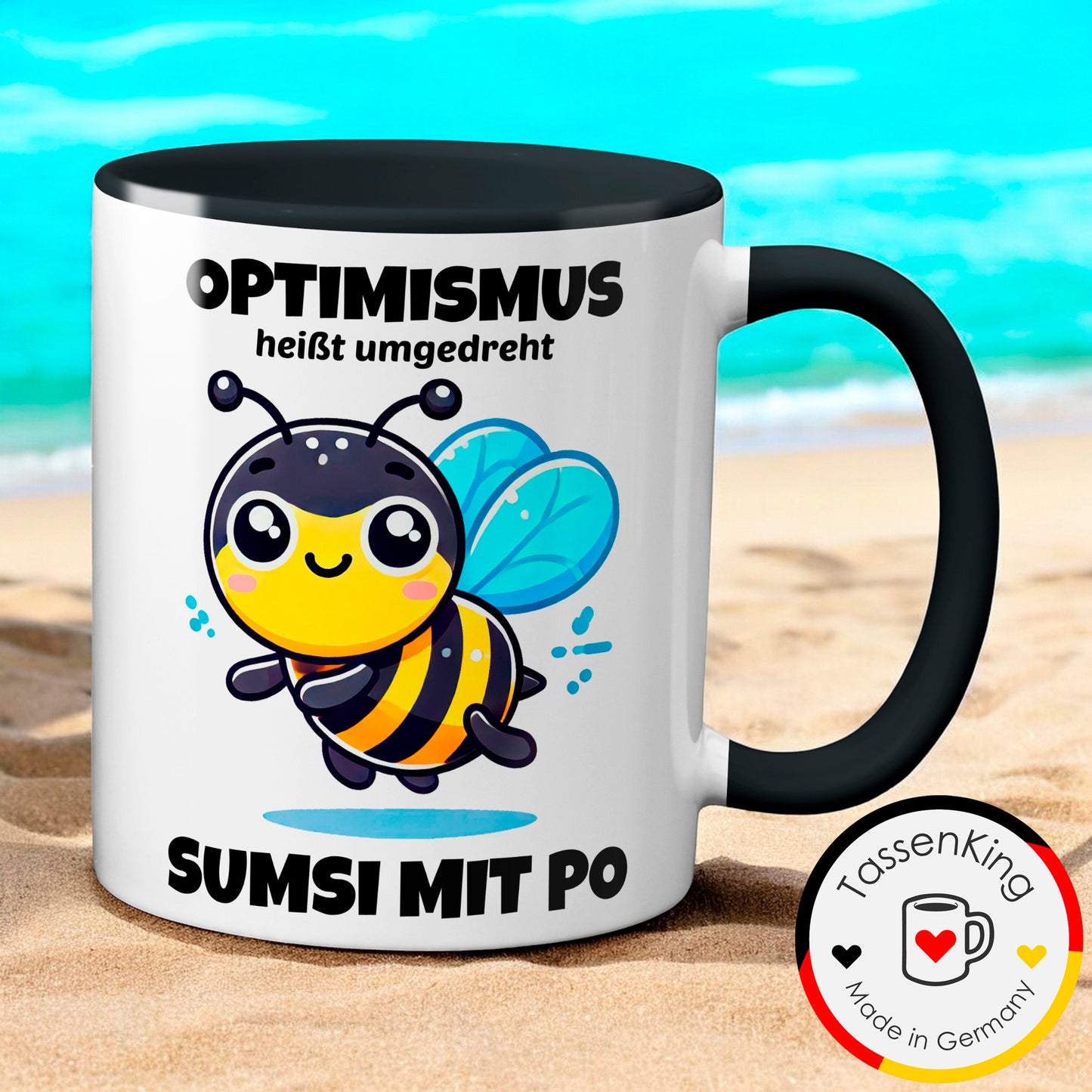 Optimismus heißt umgedreht Sumsi mit Po / Schwarz