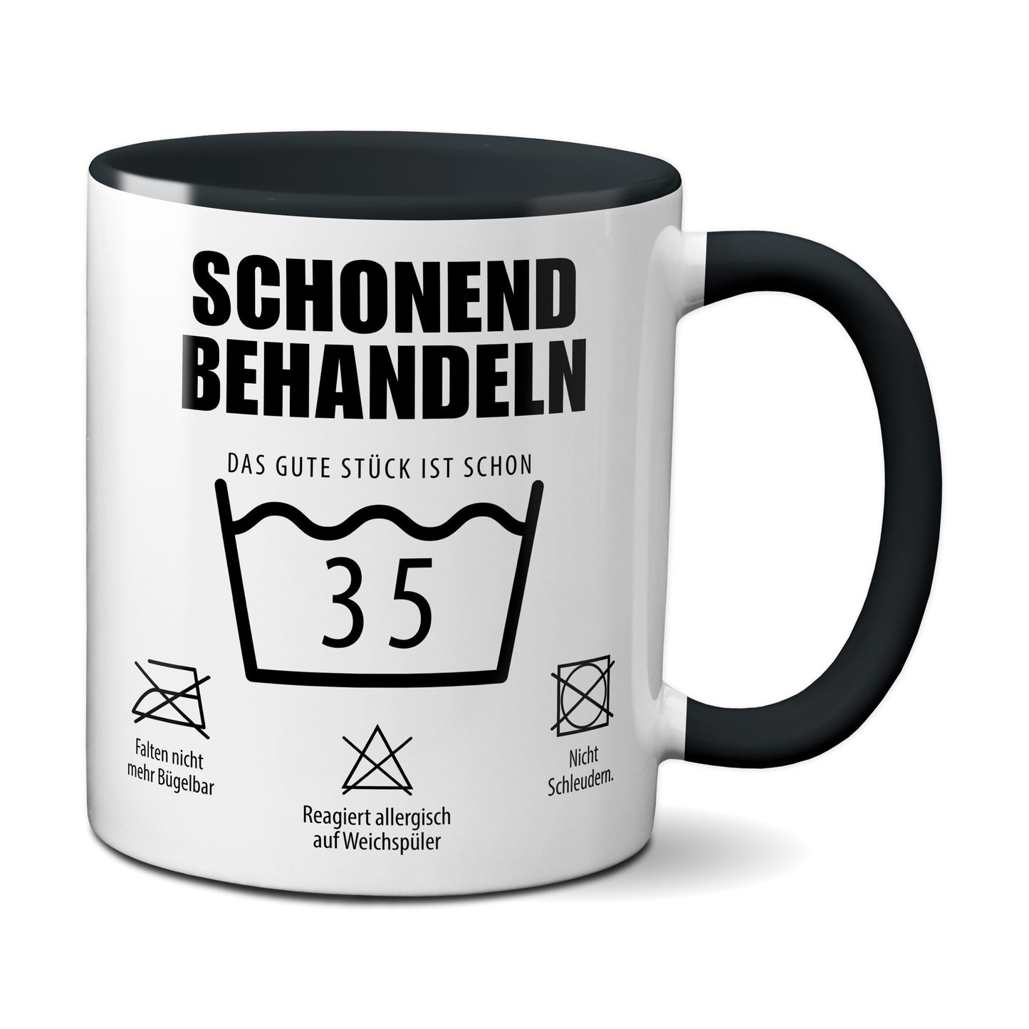 Schonend behandeln. Das gute Stück ist schon 35. - schwarz