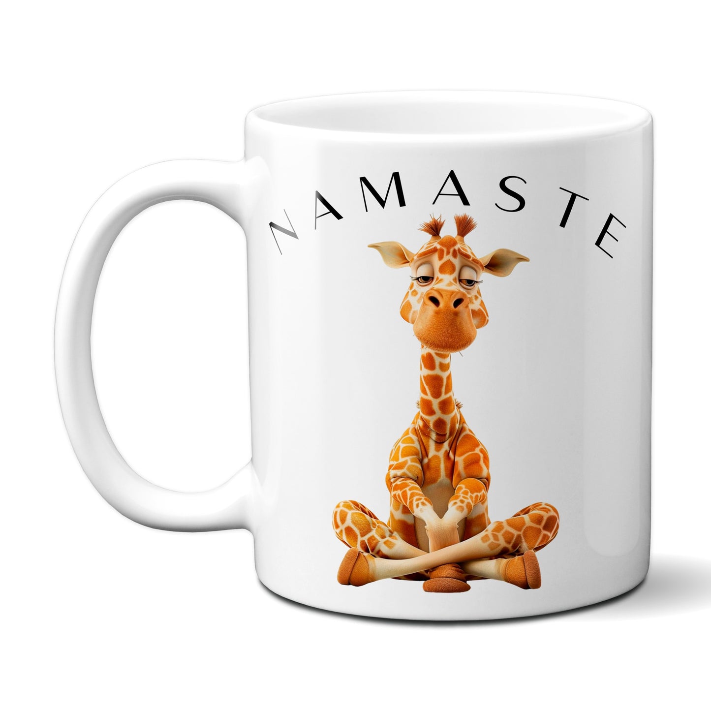 Yoga Giraffe mit entspanntem Blick - Namaste