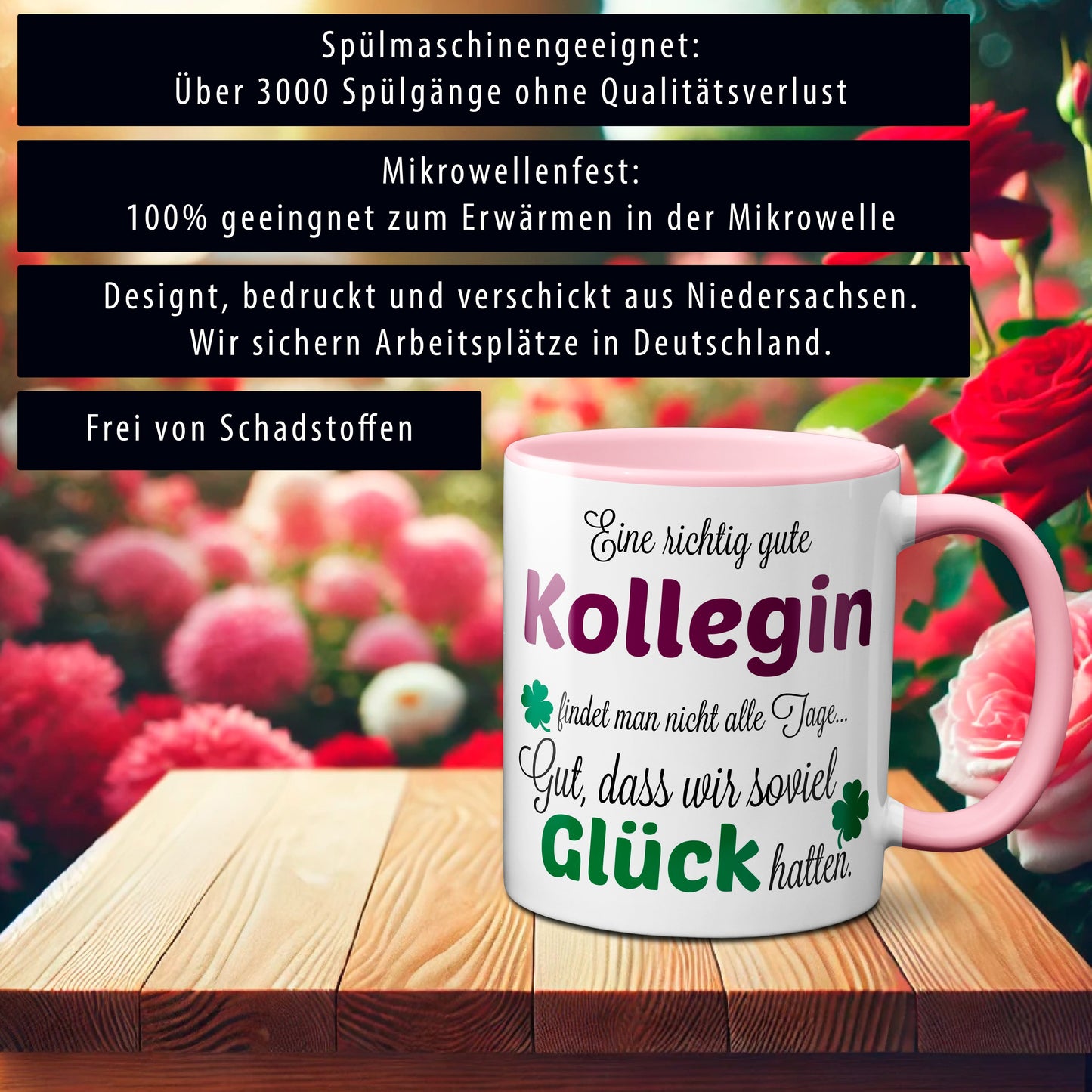 Eine gute Kollegin... - Tasse - Kaffeebecher - Geschenk / Rosa