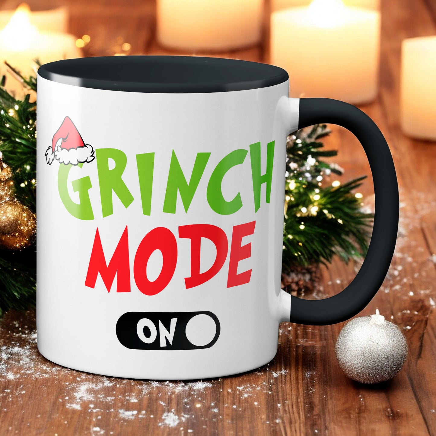 Weihnachten "Grinch Mode On"  - lustig - Tasse - Kaffeebecher (Schwarz)