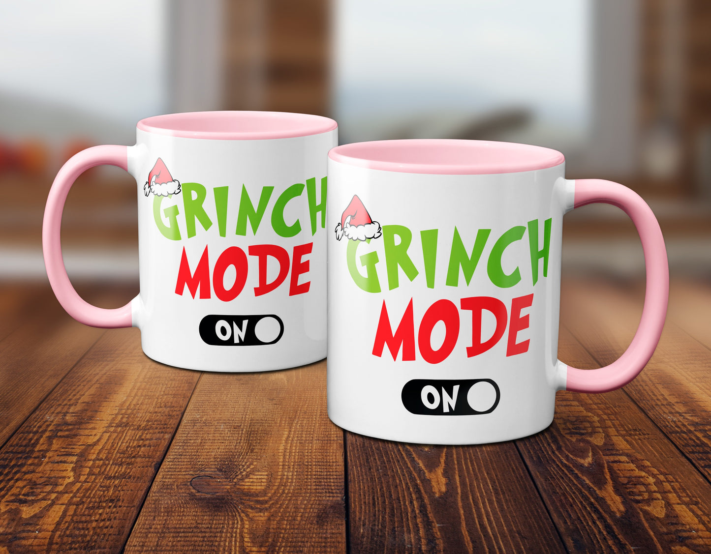 Weihnachten "Grinch Mode On"  - lustig - Tasse - Kaffeebecher (Rosa)