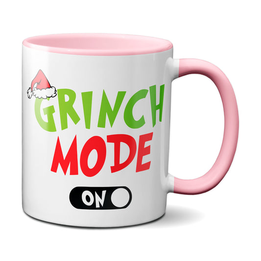 Weihnachten "Grinch Mode On"  - lustig - Tasse - Kaffeebecher (Rosa)