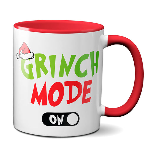Weihnachten "Grinch Mode On"  - lustig - Tasse - Kaffeebecher (Rot)