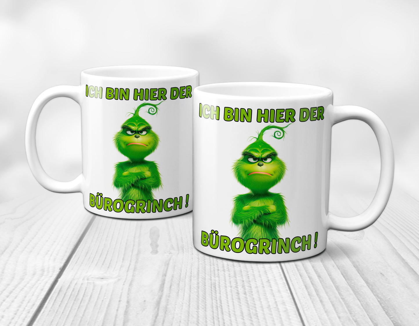 Weihnachten "Bürogrinch"  - lustig - Tasse - Kaffeebecher (Weiß)