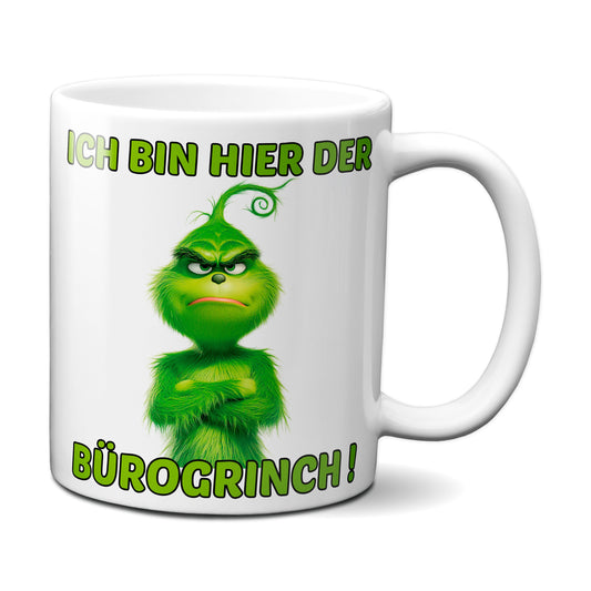 Weihnachten "Bürogrinch"  - lustig - Tasse - Kaffeebecher (Weiß)
