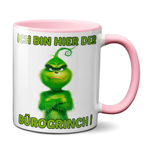 Weihnachten "Bürogrinch"  - lustig - Tasse - Kaffeebecher (rosa)