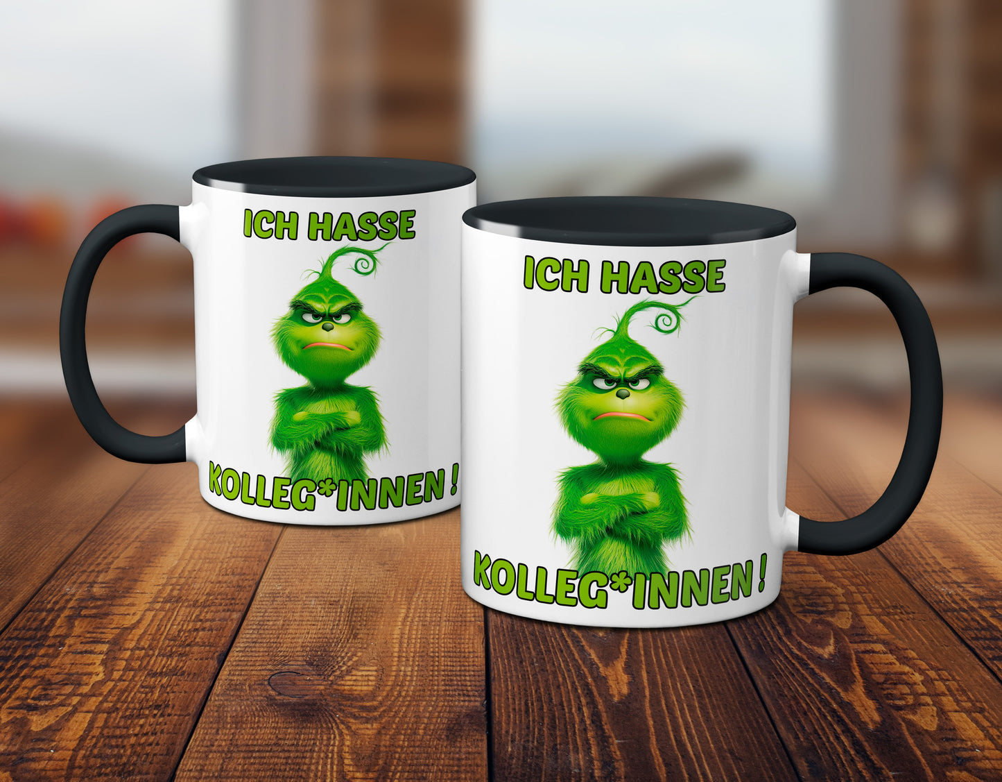 Weihnachten "Hasse Kolleg*innen"  - lustig - Tasse - Kaffeebecher (schwarz)