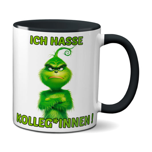 Weihnachten "Hasse Kolleg*innen"  - lustig - Tasse - Kaffeebecher (schwarz)