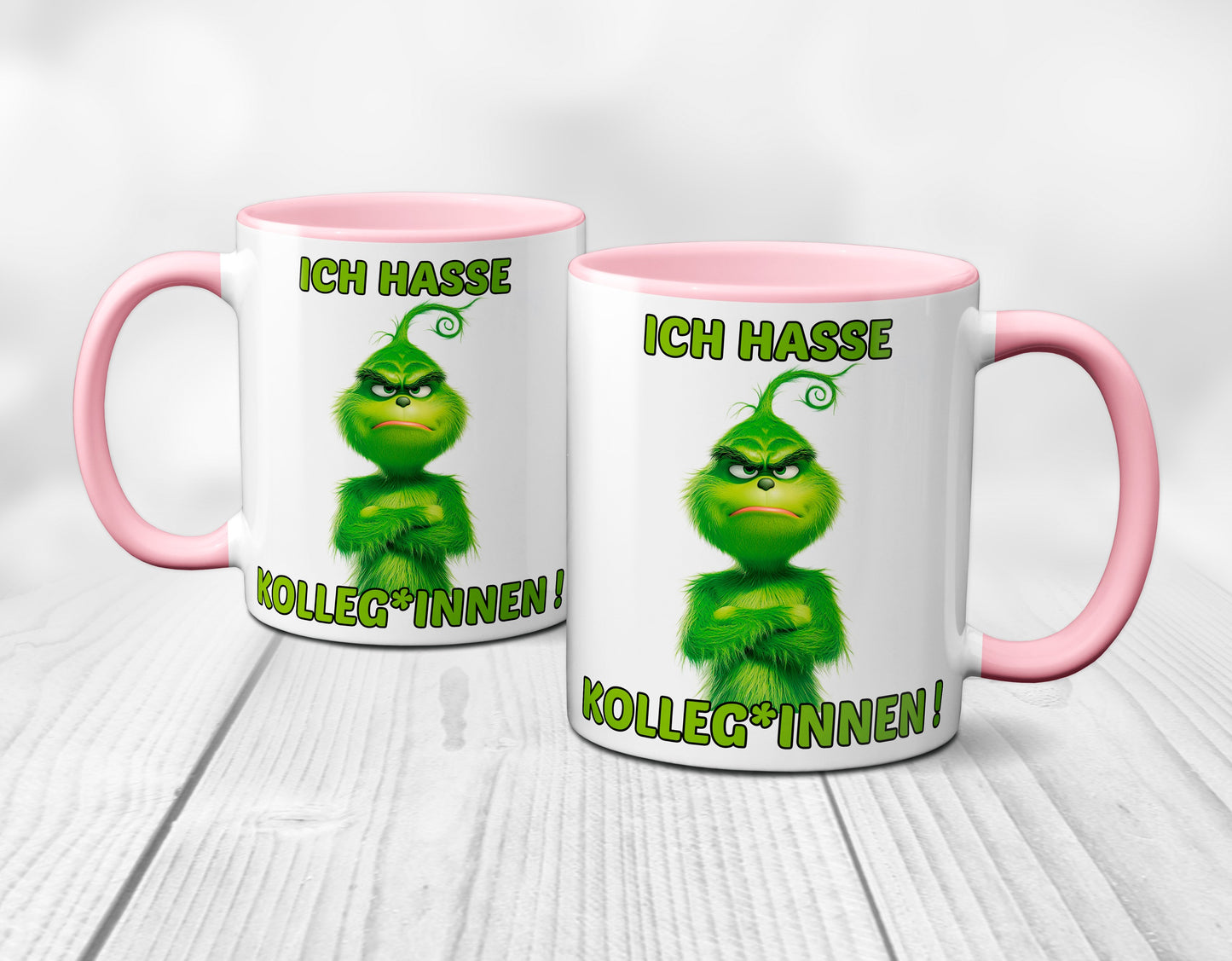 Weihnachten "Hasse Kolleg*innen"  - lustig - Tasse - Kaffeebecher (rosa)