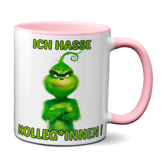 Weihnachten "Hasse Kolleg*innen"  - lustig - Tasse - Kaffeebecher (rosa)