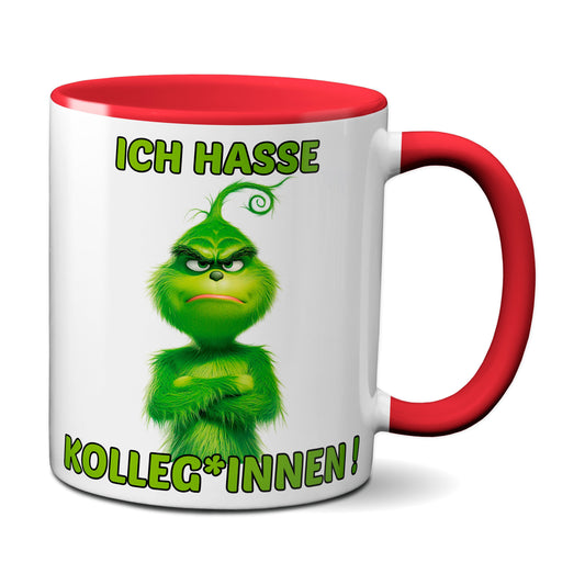 Weihnachten "Hasse Kolleg*innen"  - lustig - Tasse - Kaffeebecher (rot)