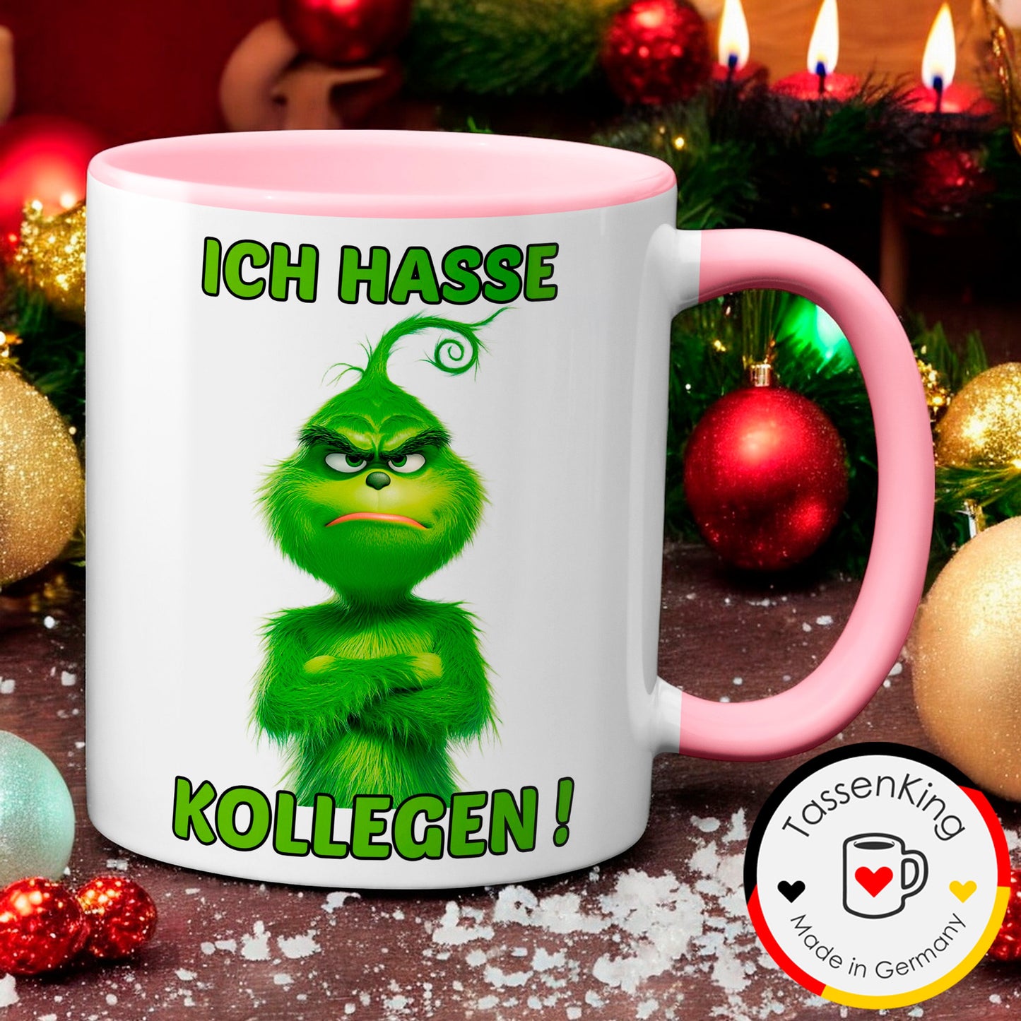 Weihnachten "Hasse Kollegen"  - lustig - Tasse - Kaffeebecher (Rosa)