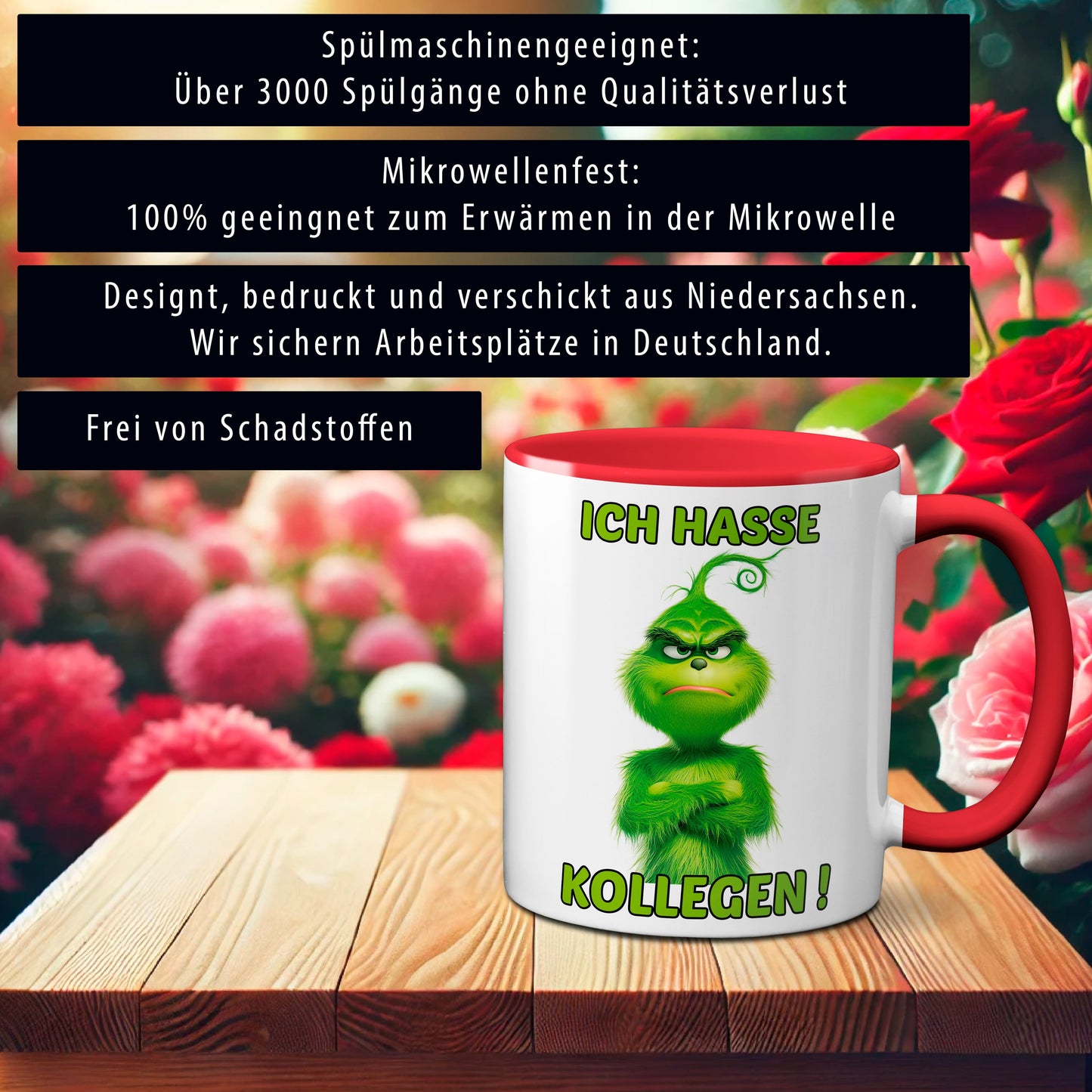 Weihnachten "Hasse Kollegen"  - lustig - Tasse - Kaffeebecher (Rot)