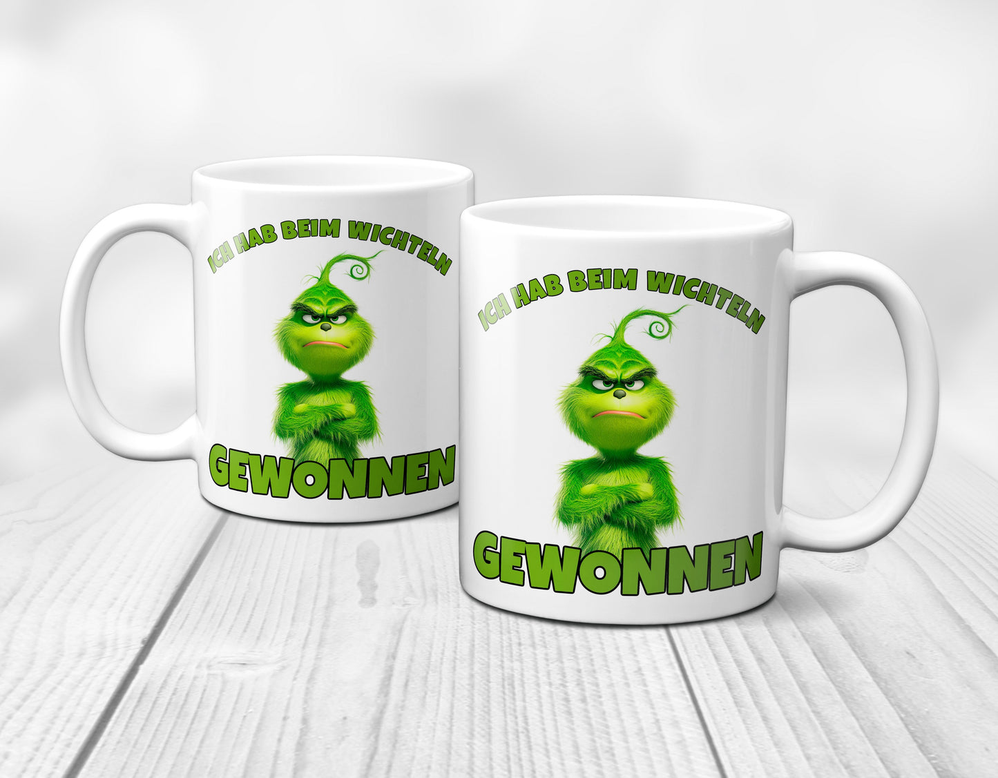 Anti Weihnachten "Ich hab beim Wichteln gewonnen" - Tasse - Kaffeebecher (Weiß)